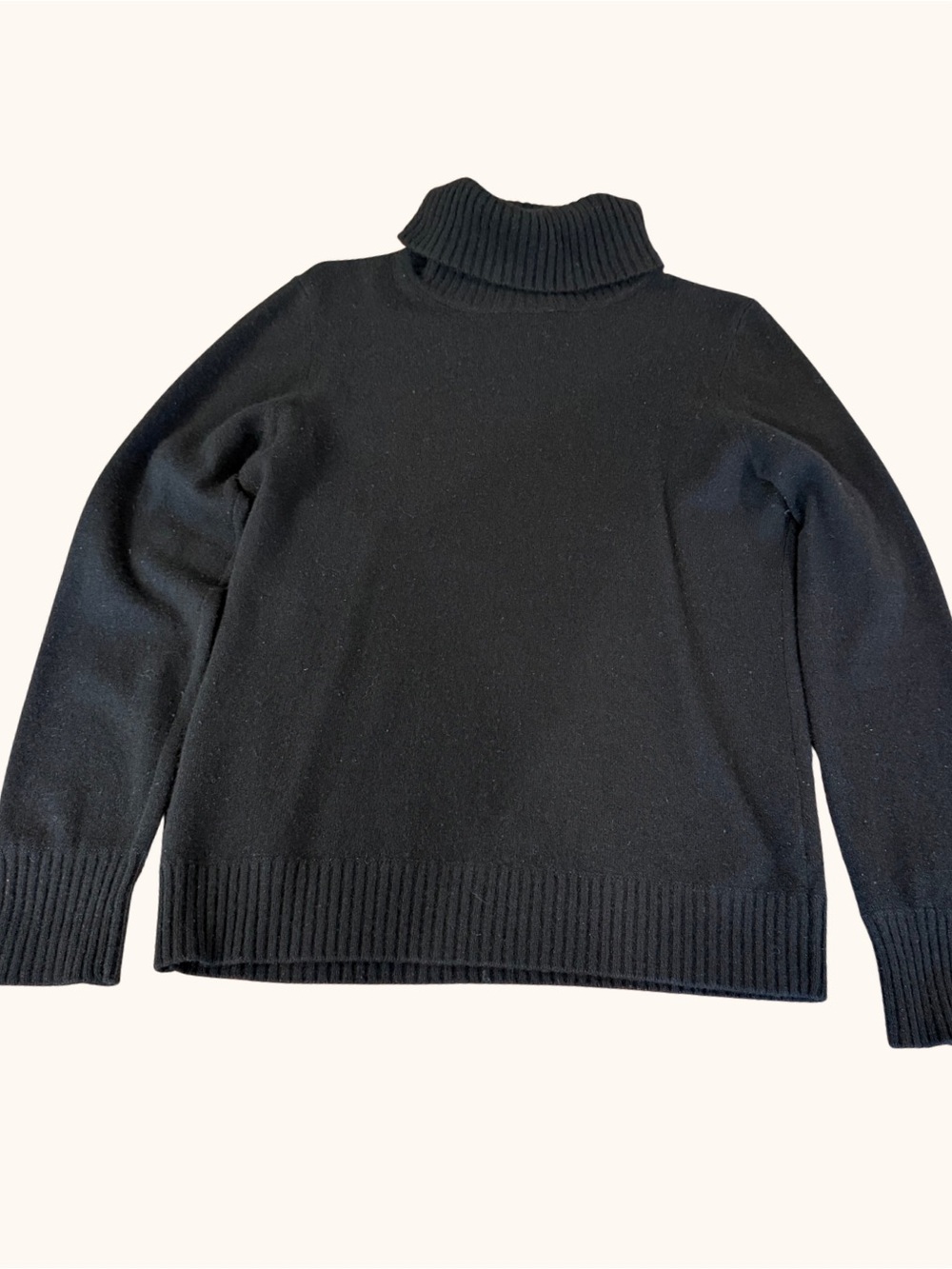 Jones New York Collection Cashmere Black Turtleneck Sweater L